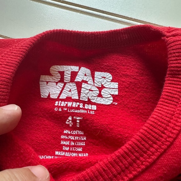 Star Wars sweatshirt with gap stretchy jeans, size 4T - Picture 4 of 6